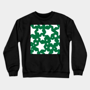 White star print on green Crewneck Sweatshirt